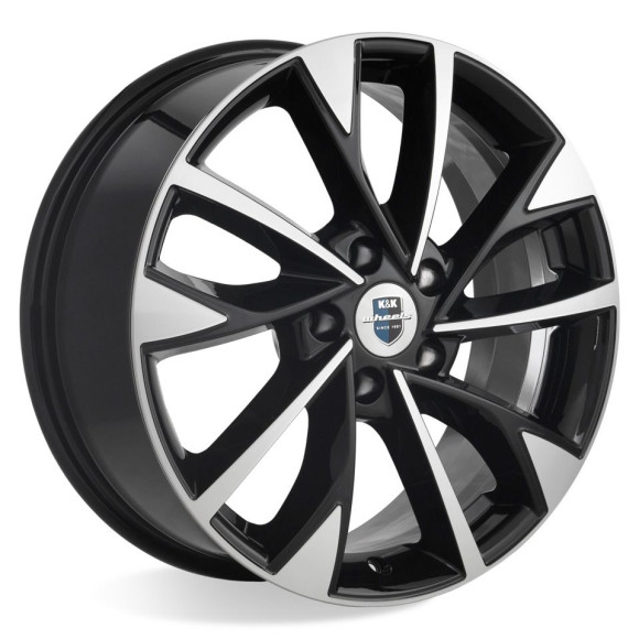 Диски КиК 7,0\R17 5*108 ET45 d63.35 алмаз чёрный